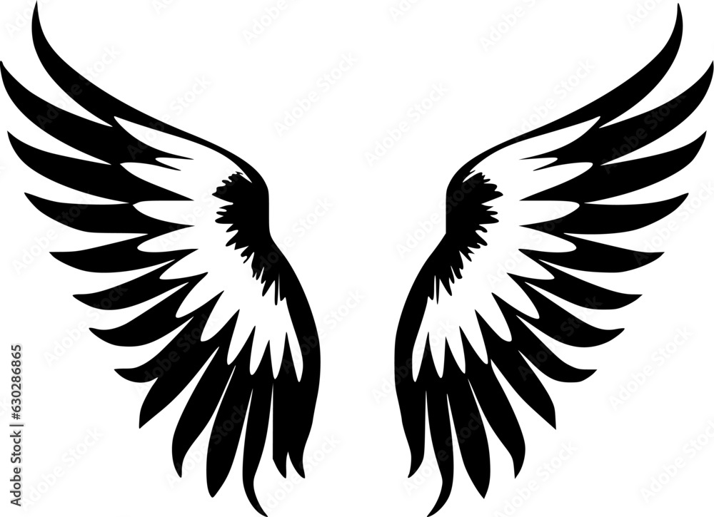 Angel Wings | Black and White Vector illustration Angel Wings | Black and White Vector illustration