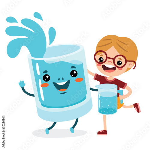 Cartoon Drawing Of Drinking Water