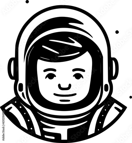 Astronaut | Black and White Vector illustration