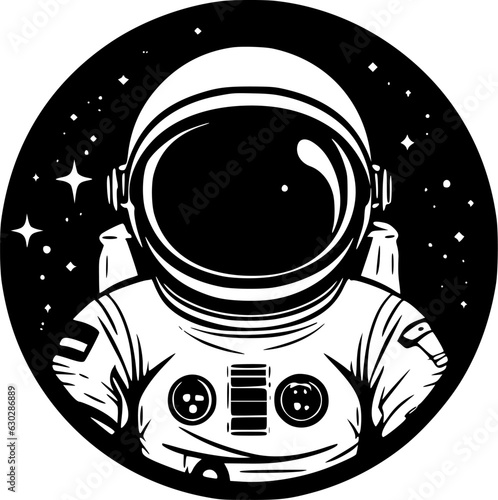 Astronaut | Black and White Vector illustration