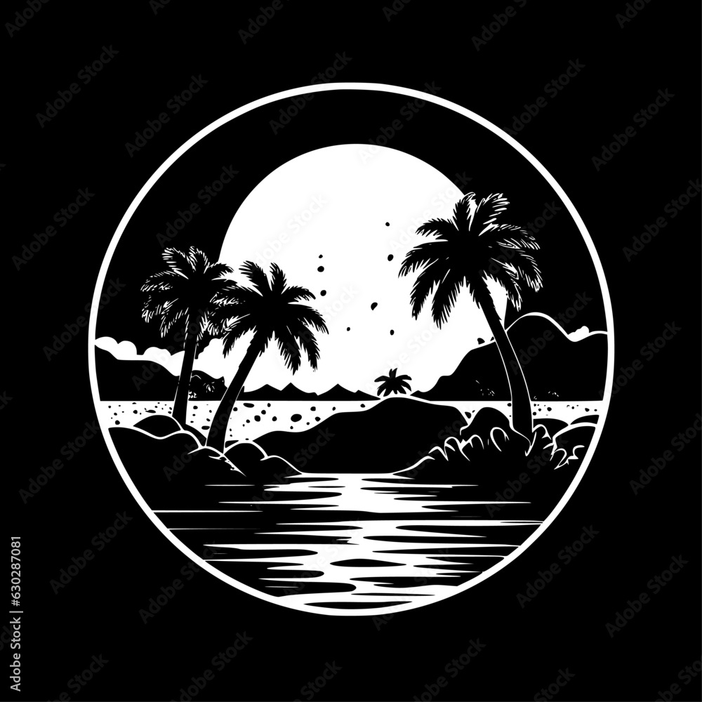 Beach - Minimalist and Flat Logo - Vector illustration