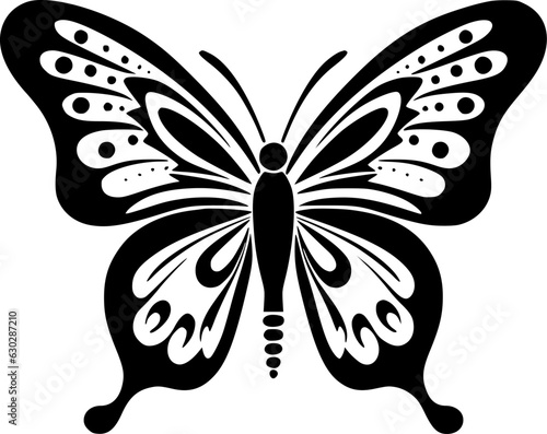 Butterfly | Black and White Vector illustration