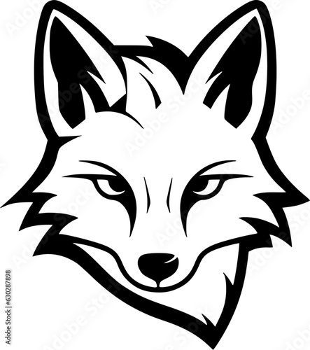 Fox | Black and White Vector illustration