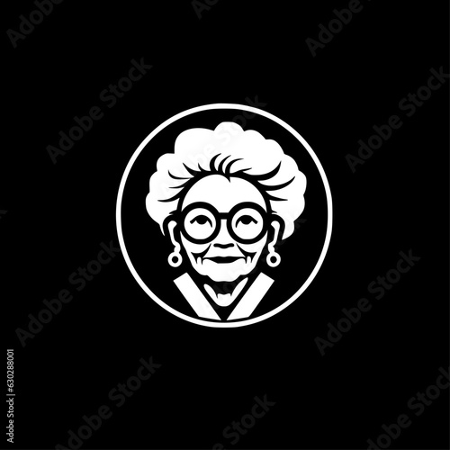 Grandma | Black and White Vector illustration