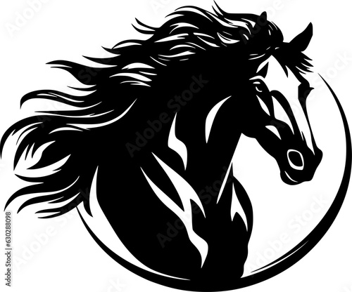 Horse - Black and White Isolated Icon - Vector illustration