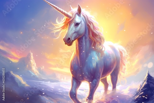 Beautiful unicorn with light colors. 