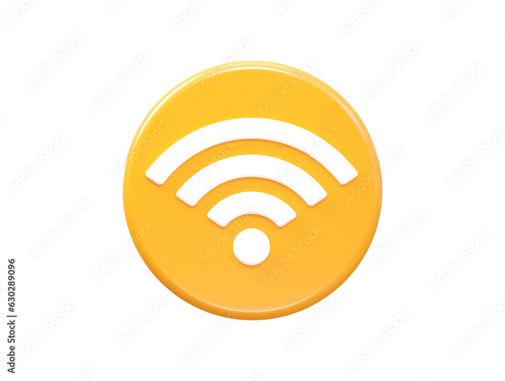 Wifi icon vector 3d rendering illustration Wifi icon vector 3d rendering illustration