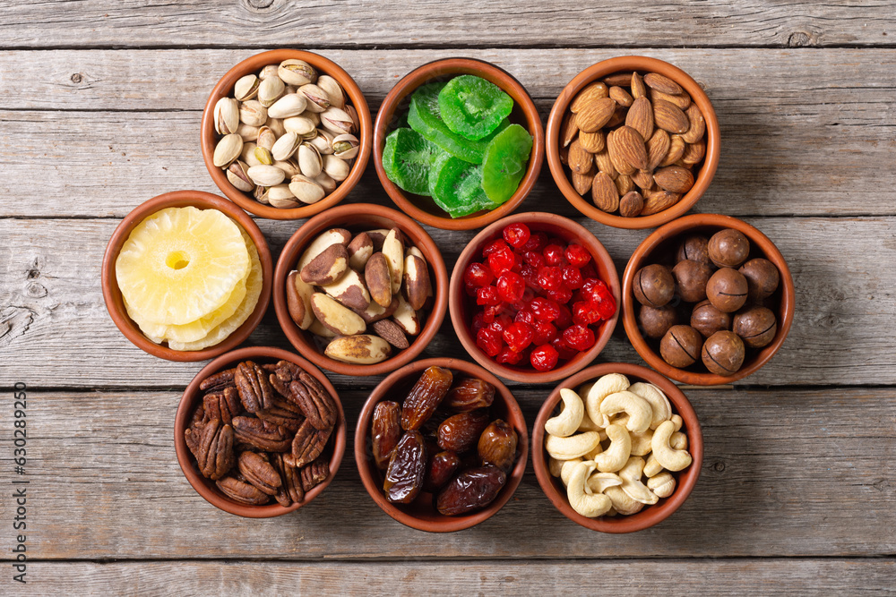 Mix of dried and candied fruits and nuts Mix of dried and candied fruits and nuts