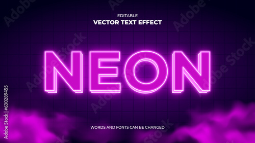 pink neon light editable text effect