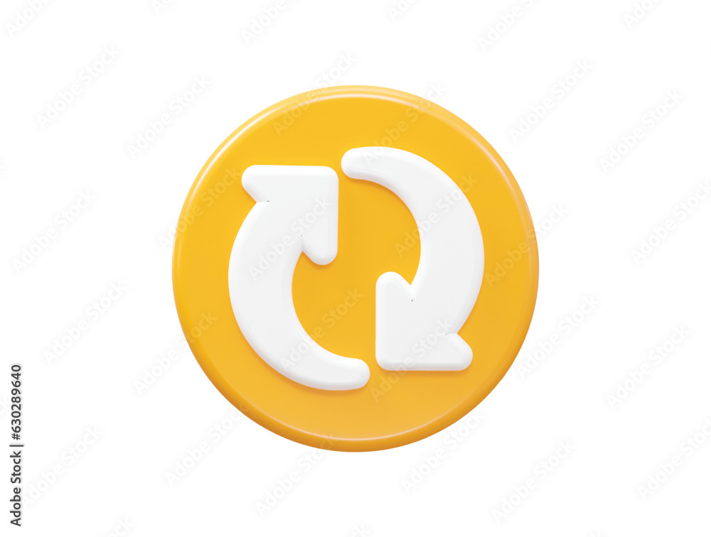Refresh icon 3d rendering vector element Refresh icon 3d rendering vector element