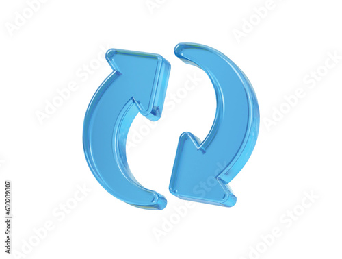 Refresh icon 3d rendering vector element