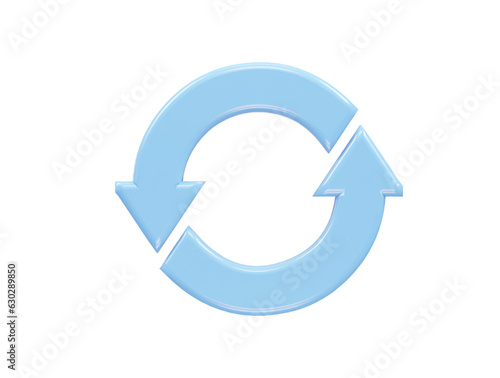 Refresh icon 3d rendering vector element