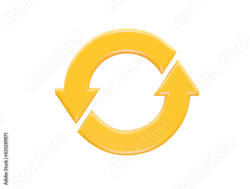 Refresh icon 3d rendering vector element