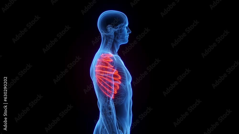 Animation of a man's serratus anterior Animation of a man's serratus anterior