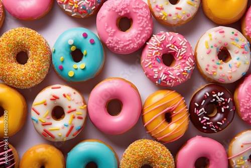 Colorful donuts background