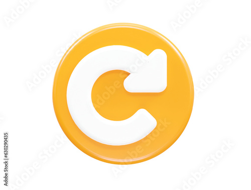 Refresh icon 3d rendering vector element