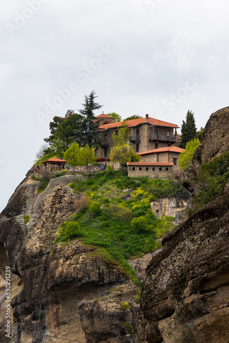 View of the The Great Meteoron Holy Monastery of the Transfiguration of the Saviour in Meteora, Trikala, Thessaly, Greece. photo