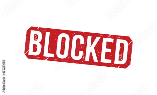Blocked stamp red rubber stamp on white background. Blocked stamp sign. Blocked stamp.