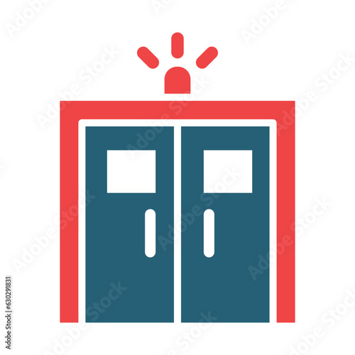 ICU Room Glyph Two Color Icon Design