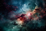 - Colorful nebula galaxy stars, clouds and universe 3, generative ai