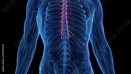 Animation of a man's sympathetic nerves