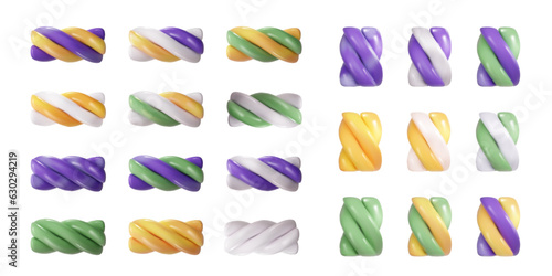 3d Halloween candy. Halloween holidays concept.Realistic vector illustration. PNG