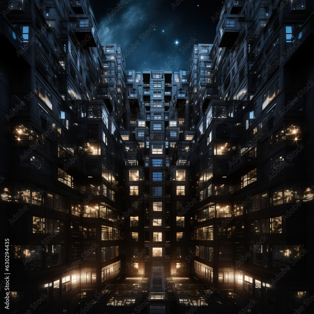 Fototapeta premium abstract buildings at night