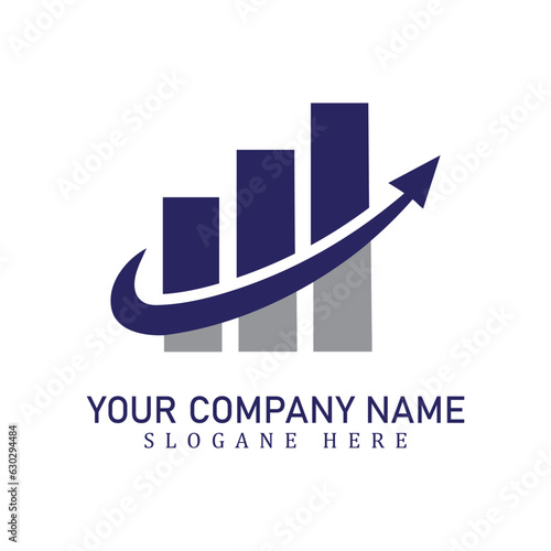 Business graph icon vector with logo design 