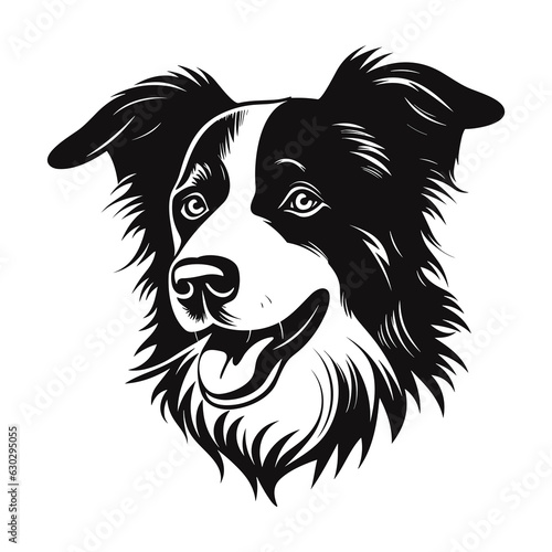 Border Collie Head Logo