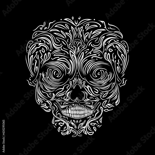 Monster Skull Face Art Design