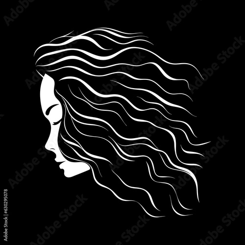 Woman Head with Pretty Hear