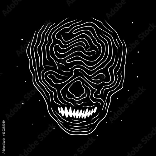 Faceless Monster Skull Art Design