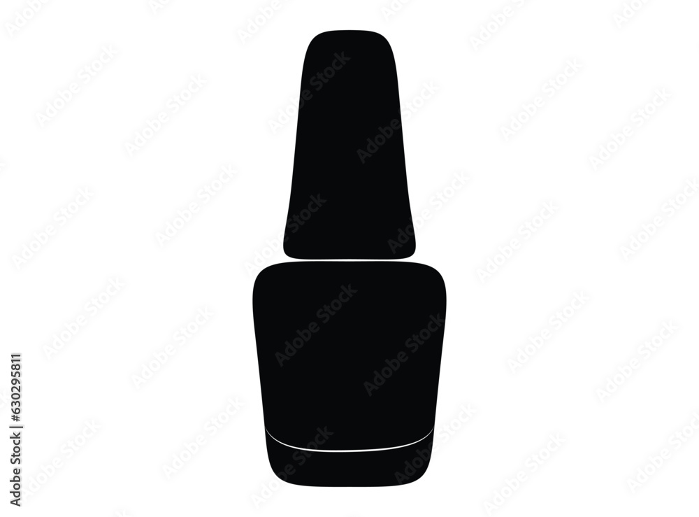 Nail polish bottle silhouette, vector illustration Nail polish bottle silhouette, vector illustration