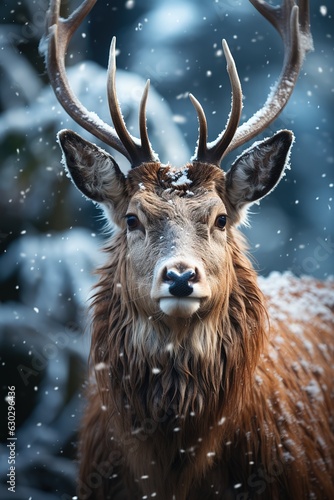 deer in a snow forest, Generative AI © Intelligence Studio