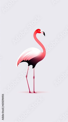 A flamingo standing cross-legged.Stylish decorative element good poster and banner minimalism style