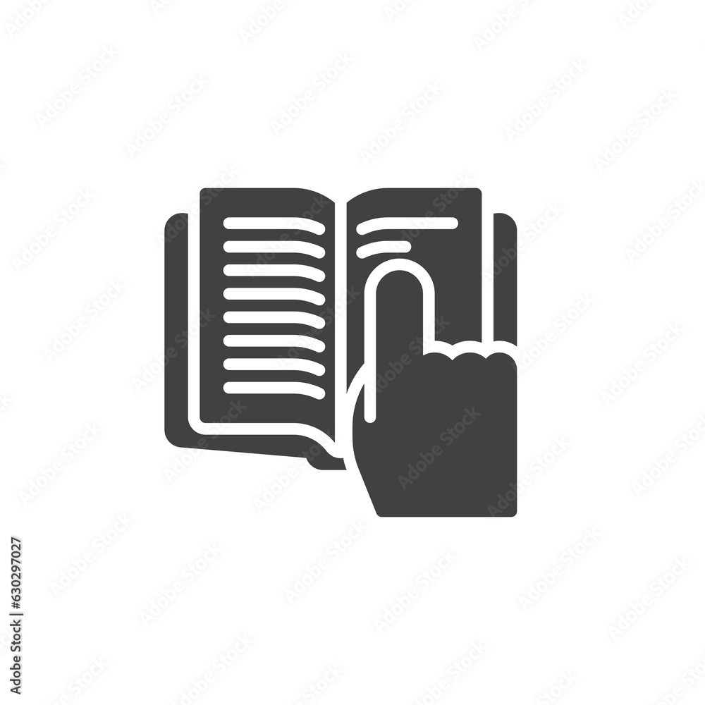 Hand touch book pages vector icon Hand touch book pages vector icon