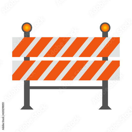 Road barrier flat icon concept isolated on transparent background.