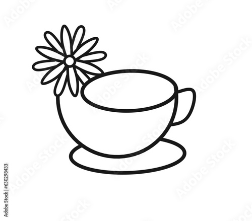 Fototapeta Naklejka Na Ścianę i Meble -  chamomile tea icon on white background