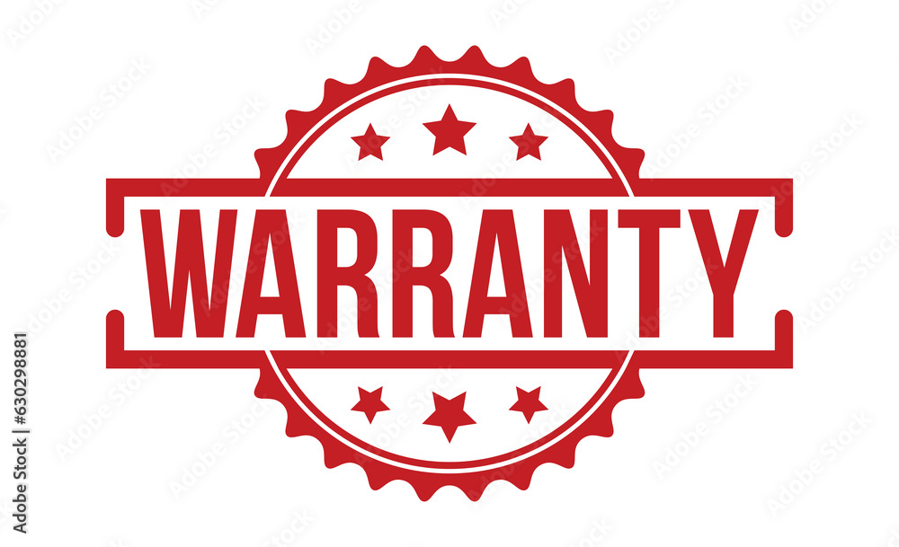 Warranty stamp red rubber stamp on white background. Warranty stamp sign. Warranty stamp.