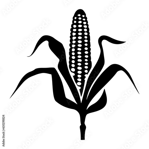 Corn silhouette icon isolated. Vector illustration