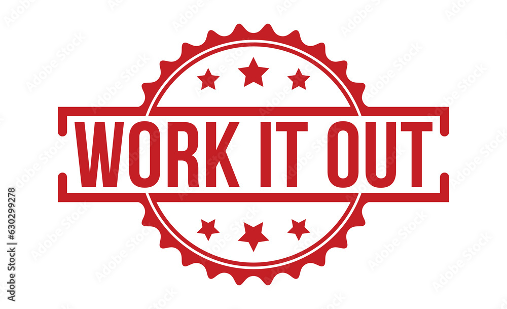 WORK IT OUT Red Rubber Stamp vector design. WORK IT OUT Red Rubber Stamp vector design.
