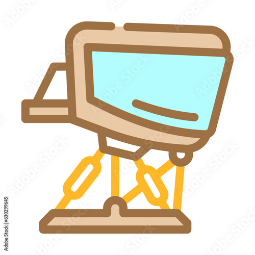 flight simulator aeronautical engineer color icon vector. flight simulator aeronautical engineer sign. isolated symbol illustration