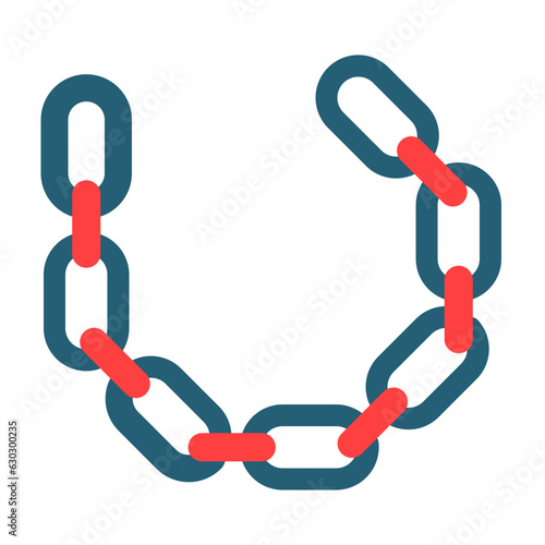 Chain Glyph Two Color Icon Design