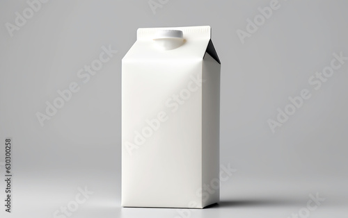 White milk carton box on white background 