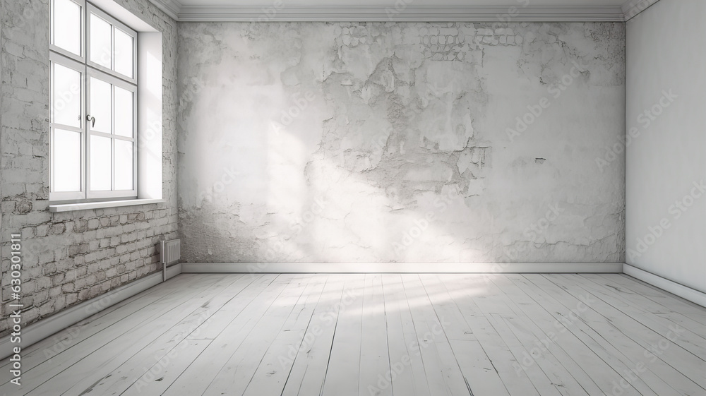 Clean wall evenly whitewashed with white paint Clean wall evenly whitewashed with white paint