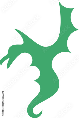 Green dragon symbol vector icon