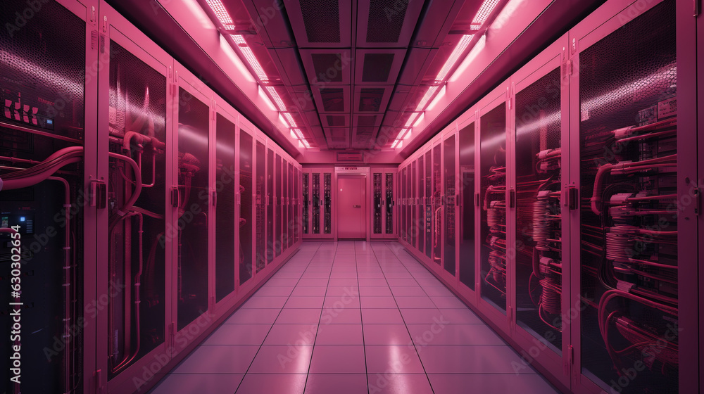 Fototapeta premium pink server room