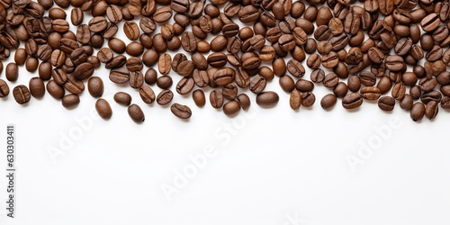 Coffee beans isolated white background. International Coffee Day concept. Generative AI