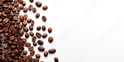 Coffee beans isolated white background. International Coffee Day concept. Generative AI