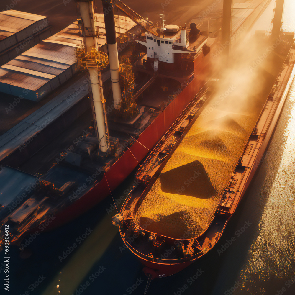 Loading Up: Wheat Shipments Set Sail for Global Markets.generative ai